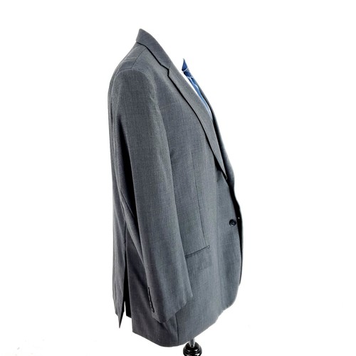 Pronto Uomo Wool 2 Button 2 Piece Suit 44R Portly Gray 40/28 Flat Front High Ris - Picture 7 of 11