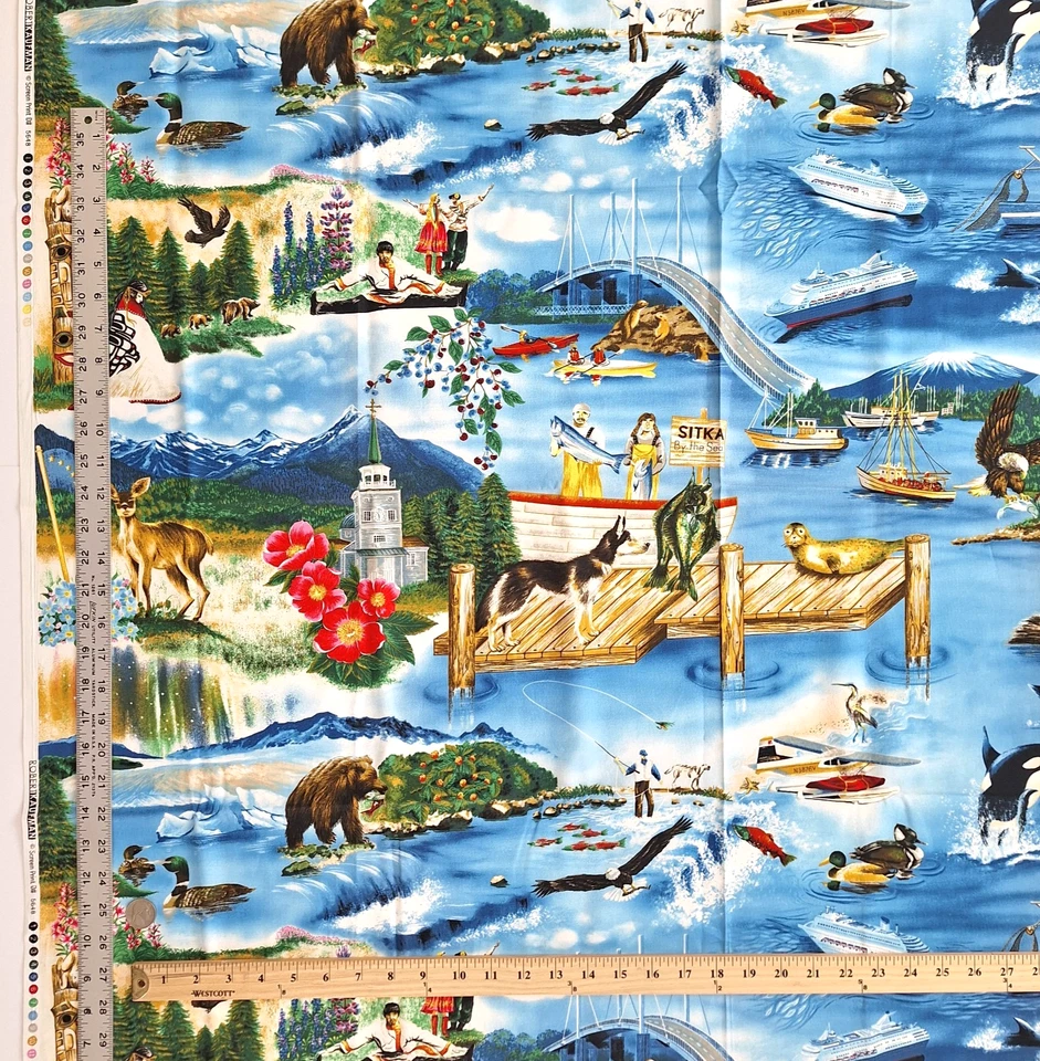 Alaska Scenery R Kaufman #5648 Screen Print Decor Quilting Cotton Fabric 1YD x44 - Image 4 of 4