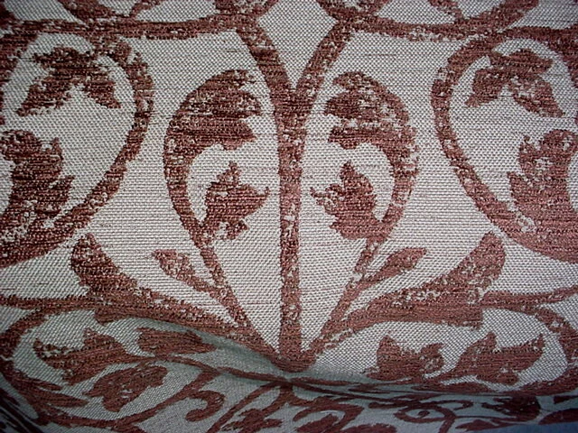 Tela de tapicería de chenilla con pergamino de chocolate azul mineral Kravet 30045 10-1/8 años Foto 3 de 4