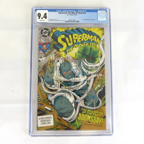 SUPERMAN: MAN OF STEEL #18 CGC Graded 9.4 1st Full App Doomsday DC Comics