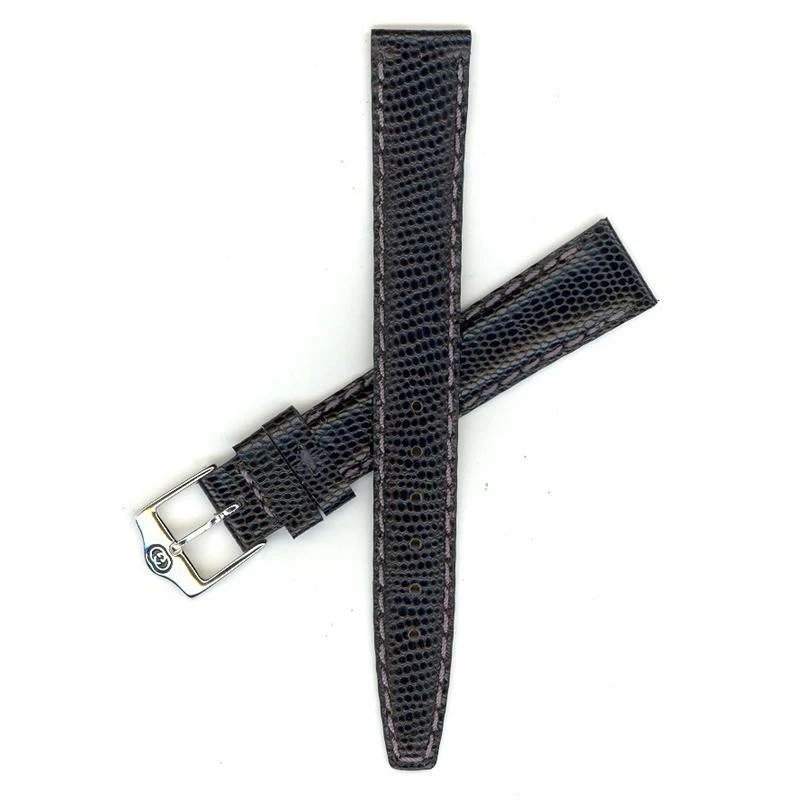 Bracelet montre femme Gucci 14 mm noir grain lézard 900.14030 