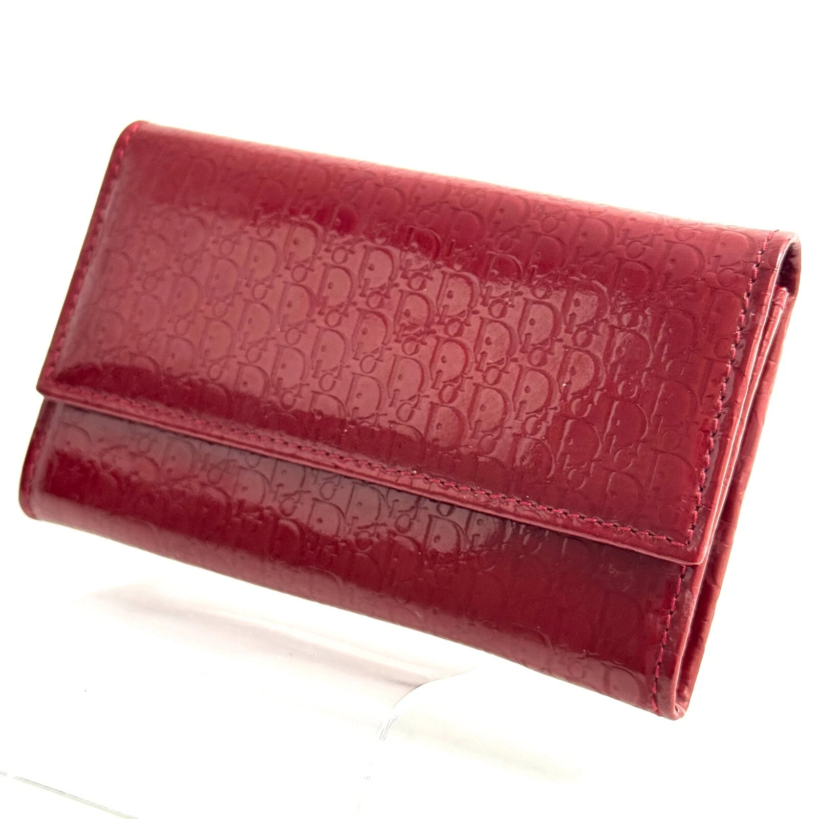 Étui porte cartes émaillé Christian Dior Trotter porte billets authentique