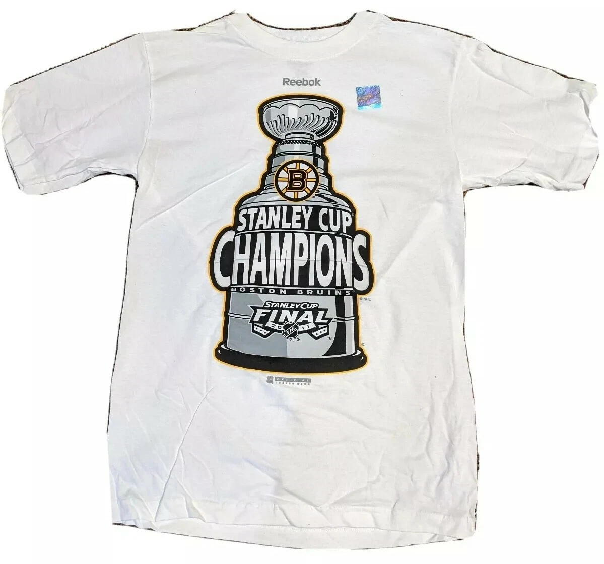 Boston Bruins Reebok Men s 2011 Stanley Cup Champions T Shirt NEW Small