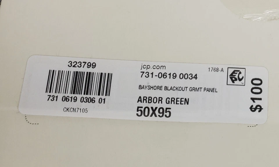 2 JcPenney Linden Street 50x95 Blackout Bayshore Grommet Panels Pair Arbor Green - Image 2 of 4