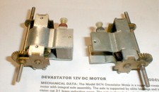  2 Devastator 12V DC Motors epoxied Armature Strombecker incomplete, As Is NOS