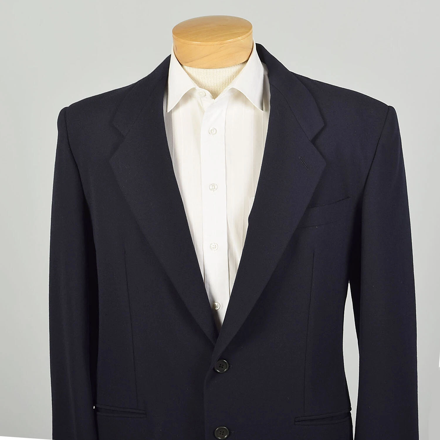  1990s navy two button classic sport coat jacket