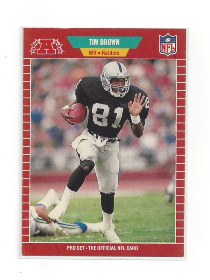 Tim Brown Rookie Card 1989 Pro Set #183 RC Raiders NFL Football HOF WR