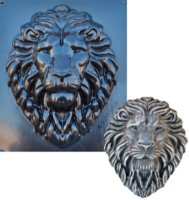 Mold Lion Small 2D DIY Plaque King of The Beasts Concrete Mould Form Lion D61-Sm