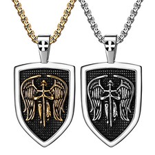 Collar protector medalla guardián de acero inoxidable para hombre San Miguel
