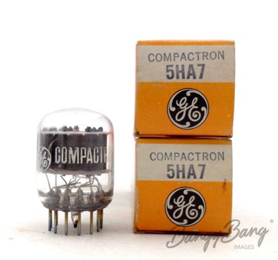 2 Vintage General Electric 5HA7 Dissimilar Twin Triode Audio Vacuum Tube Valve-