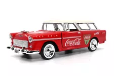 COCA-COLA 1955 CHEVY BEL AIR NOMAD 1/24 DIECAST CAR MOTOR CITY CLASSICS 424057