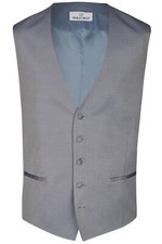 Wilvorst Men's Vest Wedding Suit Blue Patterned 497119 87 036