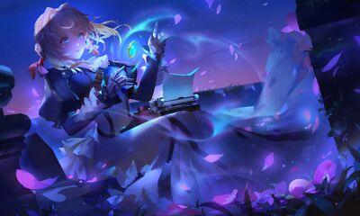 Anime artwork magic violet Custom Gaming Mat Desk