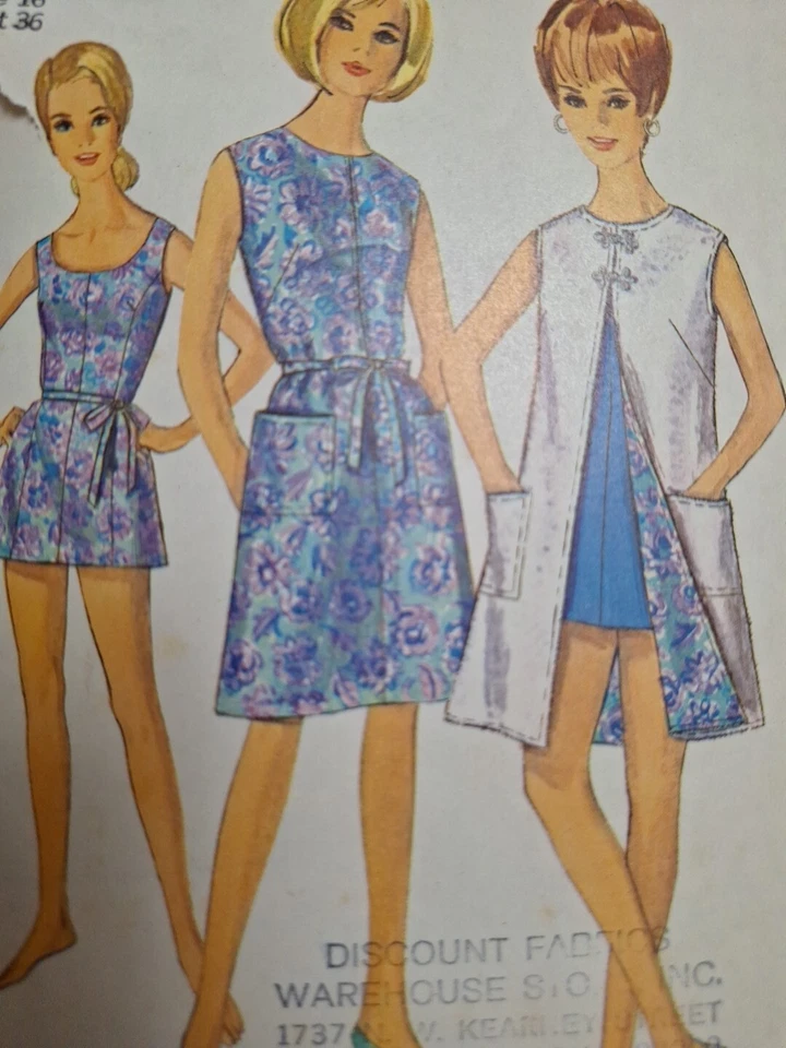 Beach Coat Dress Bathing Suit Panties 16 Simplicity 7097 Sewing Pattern Swimsuit - Image 3 of 4