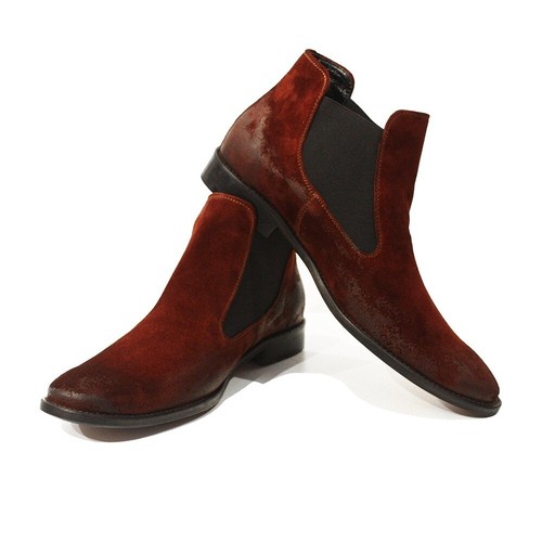 Modello Larky - Hecho a Mano Italiano Burdeos Botines Chelsea - Cuero  Vacuno | eBay