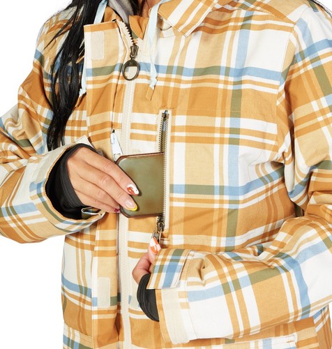 DC Bandwidth Snowboard Jacket, Women's Large, Plaid Pelican New - Picture 5 of 9