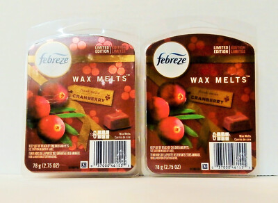 febreze fresh twist CRANBERRY Wax Melts LIMITED EDITION (2 PACK) 6 cubes in ea
