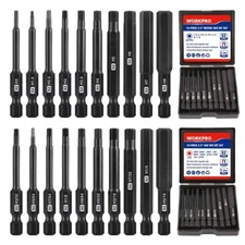 WORKPRO 20pcs Hex Head Allen Wrench Drill Bit Set Metric and SAE Hex Bits New