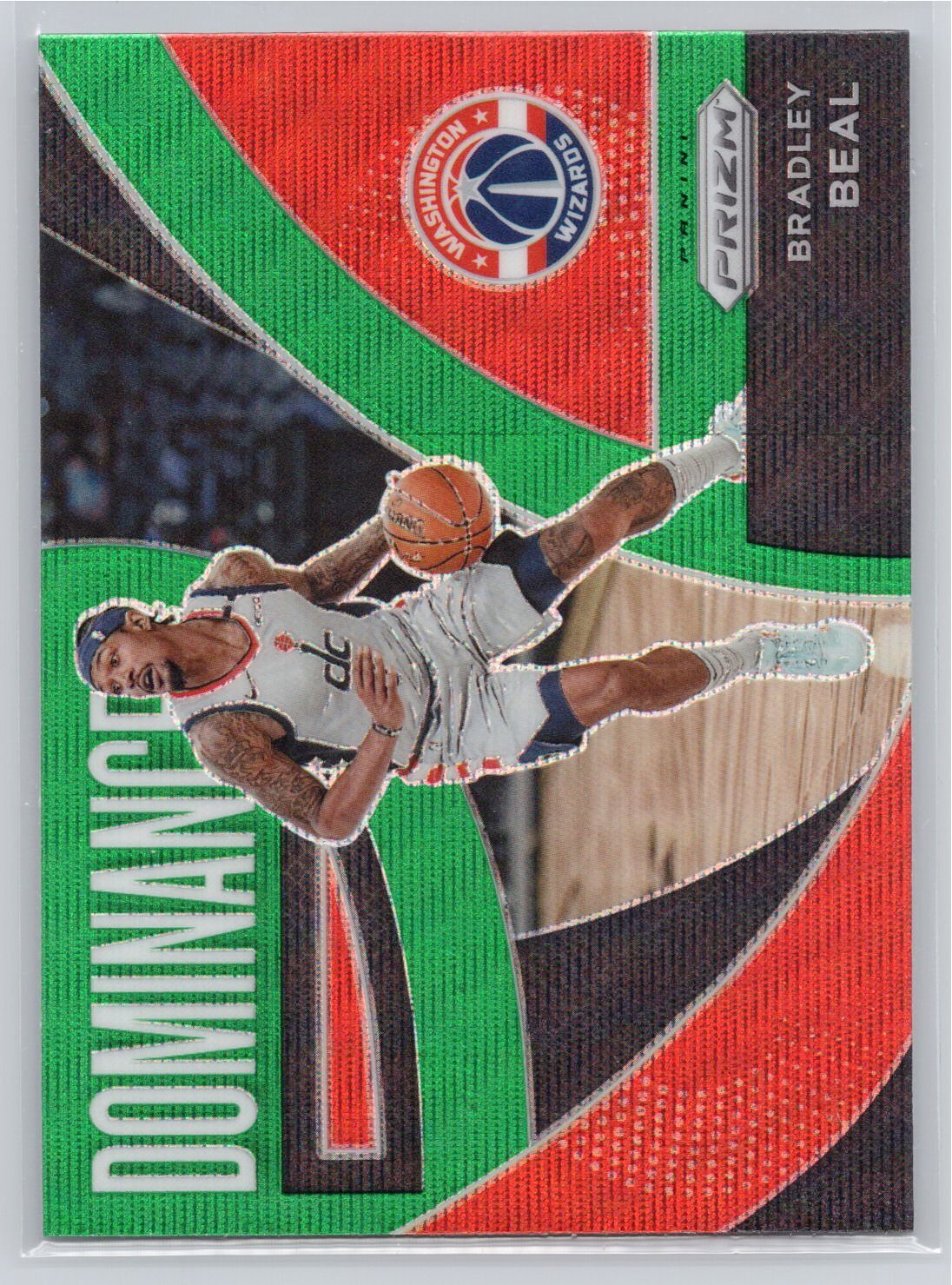 2021 Panini Prizm #13 Bradley Beal Dominance Green Wave Washington Wizards