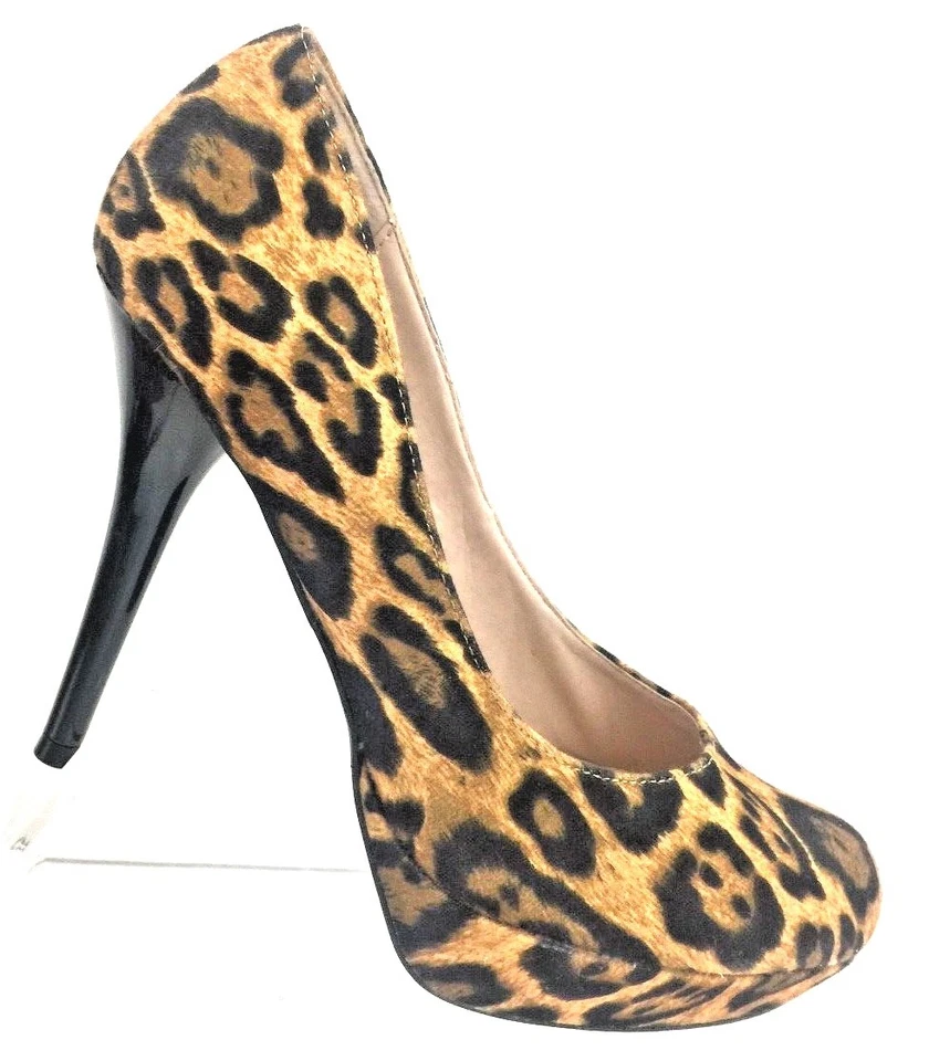 Zapatos Olsenboye Para Mujer Leopardo Estampado Animal Plataforma Tacones Altos Talla 9M Foto 3 de 4