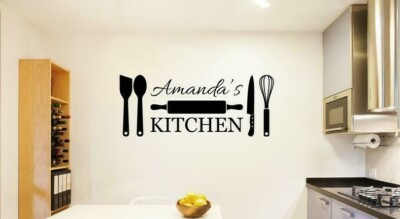 PERSONALIZED KITCHEN Vinyl Wall Decal Decor Farmhouse Rustic Home Cafe Bar 36''