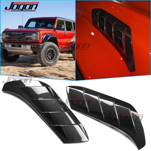 Marker Fender Side Vent Trims For Ford Bronco Raptor 2022-2024 2025 Real Carbon