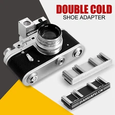 Double Cold Shoe Adapter One to Two Camera Coldshoe Fit For SLR Camera