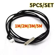 5x NTC 10K 3950 Thermistor Temperature Sensor Waterproof Probe ±1% 1m/2m/3m/5m