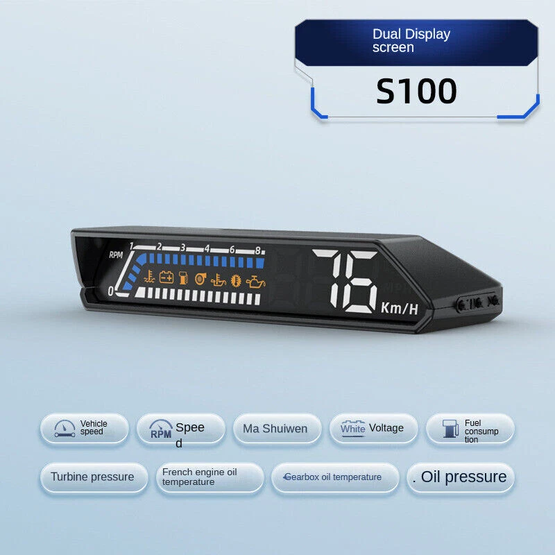 Head Up Display Car Accessories Dual Screen HUD Multifunction Onboard Instrumen