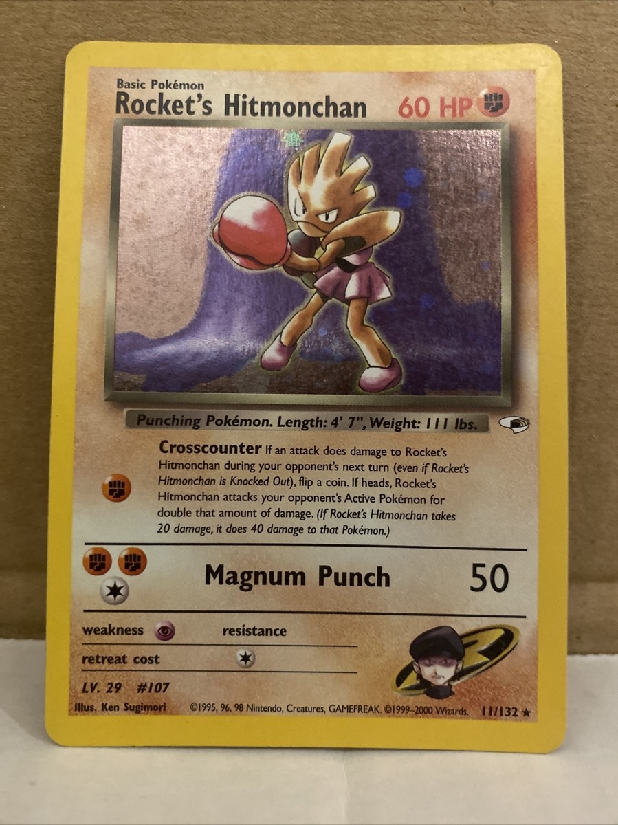 Pokémon TCG Rocket's Hitmonchan Gym Heroes 11/132 Holo Unlimited