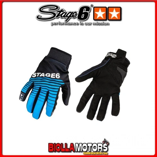 S6-0867/XL MOTORRADHANDSCHUHE STAGE6 STREET PURE BLAU / SCHWARZ