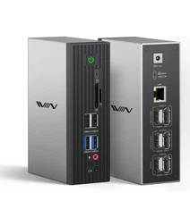 IVIIN 4K@60Hz Quadruple 19-in-1 Laptop USB-C Docking Station Grey D6919