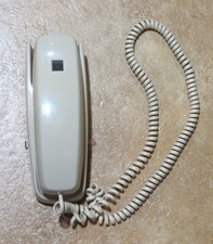 Vintage Push Button Dial Trimline ITT Wall Cord Phone Beige Telephone Touch Tone