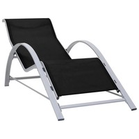 Vidaxl Sonnenliege Textilene Und Aluminium Schwarz Neu