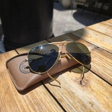 1988 Ray  Ban B L Outdoorsman   58mm G  15   Cable Temples   Made in USA   Gold