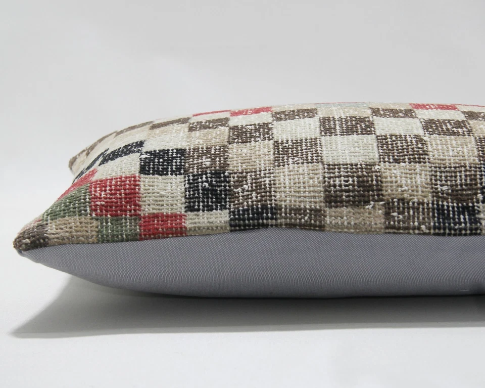 Boho Decor Vintage Turkish Kilim Pillow Cover 16x24 Wool Throw Cushion Case - Image 4 of 4