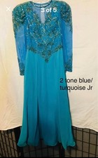 Claire's Collection Girls Sz 10/12  Pageant Dress 2 tone blue/turquoise