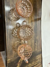 Beautiful Pink Creamer And Sugar Bowl And A Desert Bowl