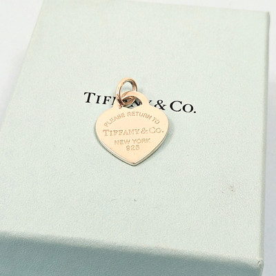Tiffany & Co Return To Silber Medium Herz Anhänger Charm für Armband Halskette
