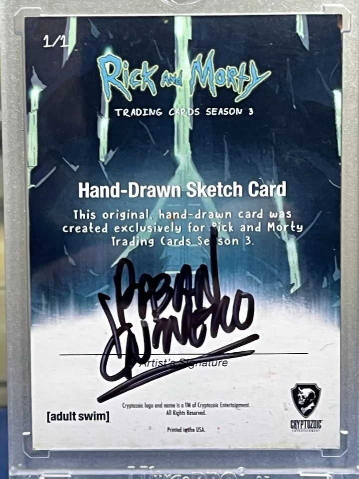 Rick and Morty Cryptozoic Season 3 Sketch Card by Fabian Quintero 1/1  - Image 2 of 4