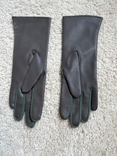 Vintage Sears Womens Gloves S 6-7 Leather Fleece Lined Embroidered Made in Japan