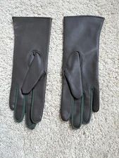 Vintage Sears Womens Gloves S 6-7 Leather Fleece Lined Embroidered Made in Japan