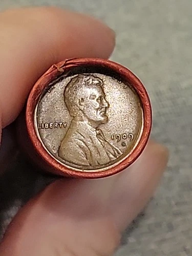 Terrific F/Xf 1909S &Bu VDB Reverse Ends Of Lincoln Wheat Penny Roll