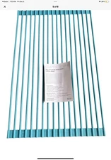Curtis Stone Multi-Purpose Roll-Up Drying Rack / Trivet - Turquoise - New