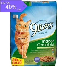 9Lives Indoor Complete Chicken & Salmon Flavor Dry Cat Food, 20 lb. Bag