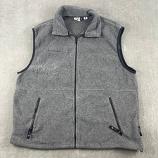 Columbia Men Large Gray Fleece Vest Polartec Core Full Zip Zippered Pockets