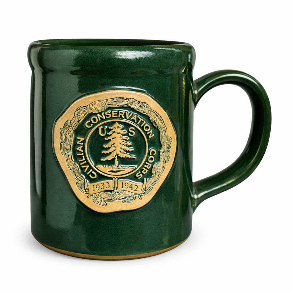 Civilian Conservation Corps CCC WPA Stoneware Mug 1933–1942 New USA Made Green