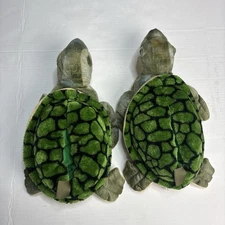 Happy Feet Adult XL Turtle Slipper Stuffed Footwear Green Black Comfy Soft