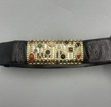 Vintage Judith Lieber Adjustible Gemstone faux Snake Skin Belt