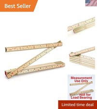 Folding Ruler, 6.5 ft Birch Wood with Metric & Imperial Measurements